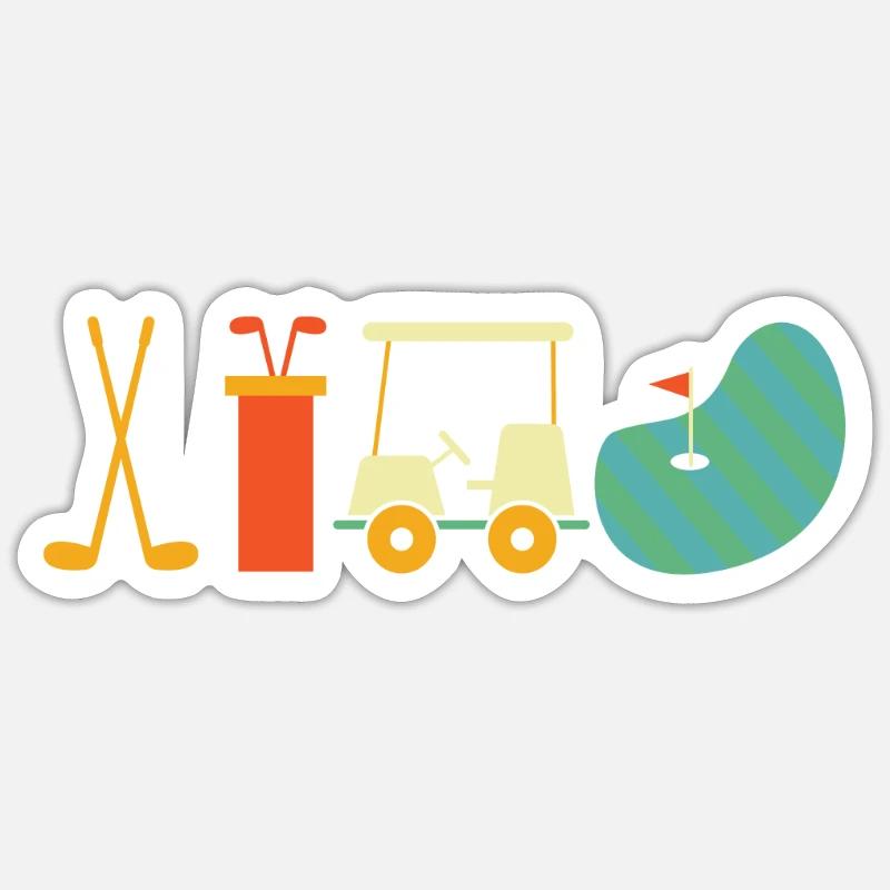 Golf Golfeurs Golfeurs - Sticker taille S (10 x 10 cm) - blanc mat