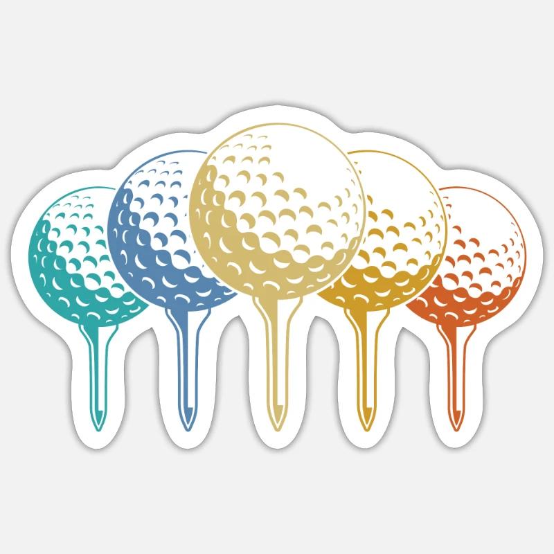 Golf Golfeurs Golfeurs - Sticker taille S (10 x 10 cm) - blanc mat