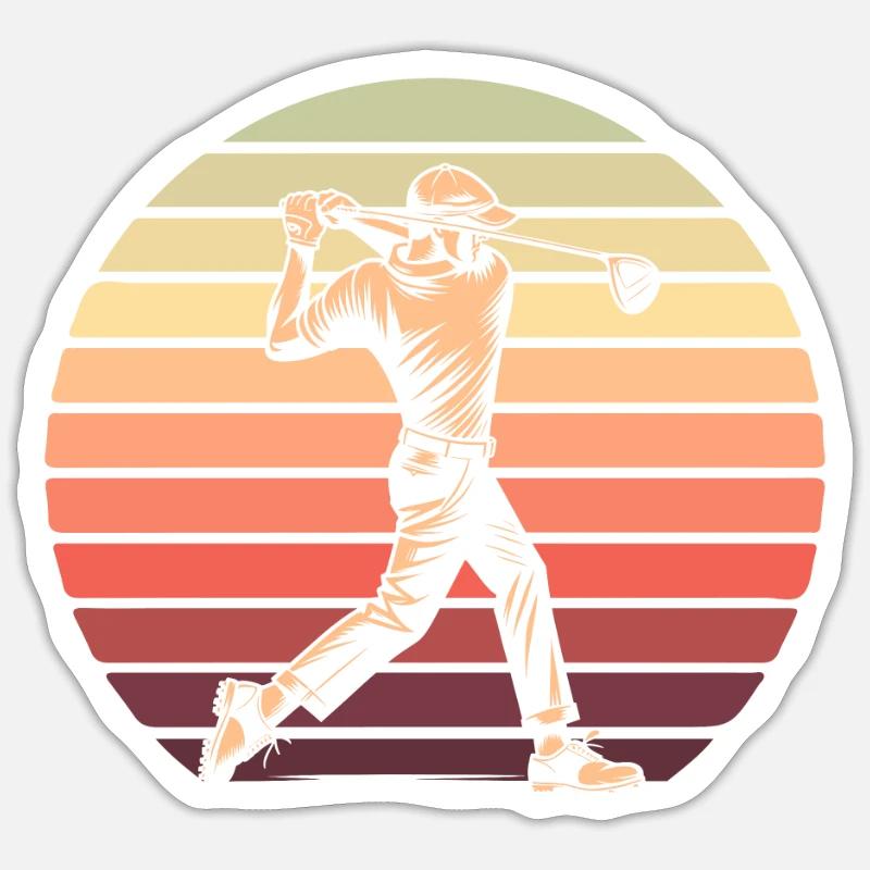 Golf Golfeurs Golfeurs - Sticker taille S (10 x 10 cm) - blanc mat