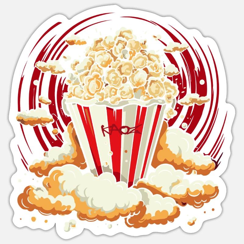 Maïs soufflé brillant - Sticker taille S (10 x 10 cm) - blanc mat