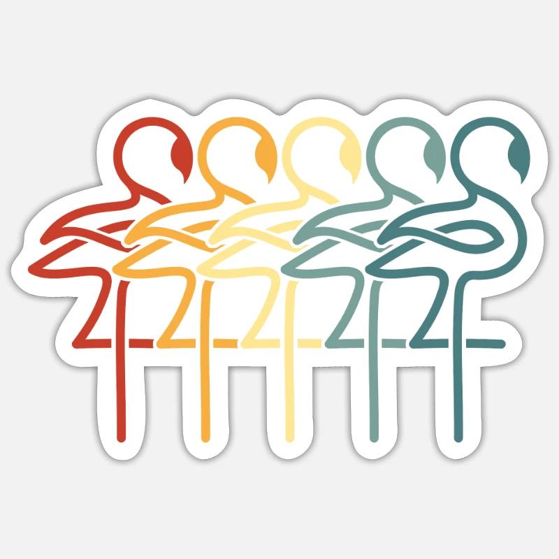Flamant - Sticker taille S (10 x 10 cm) - blanc mat