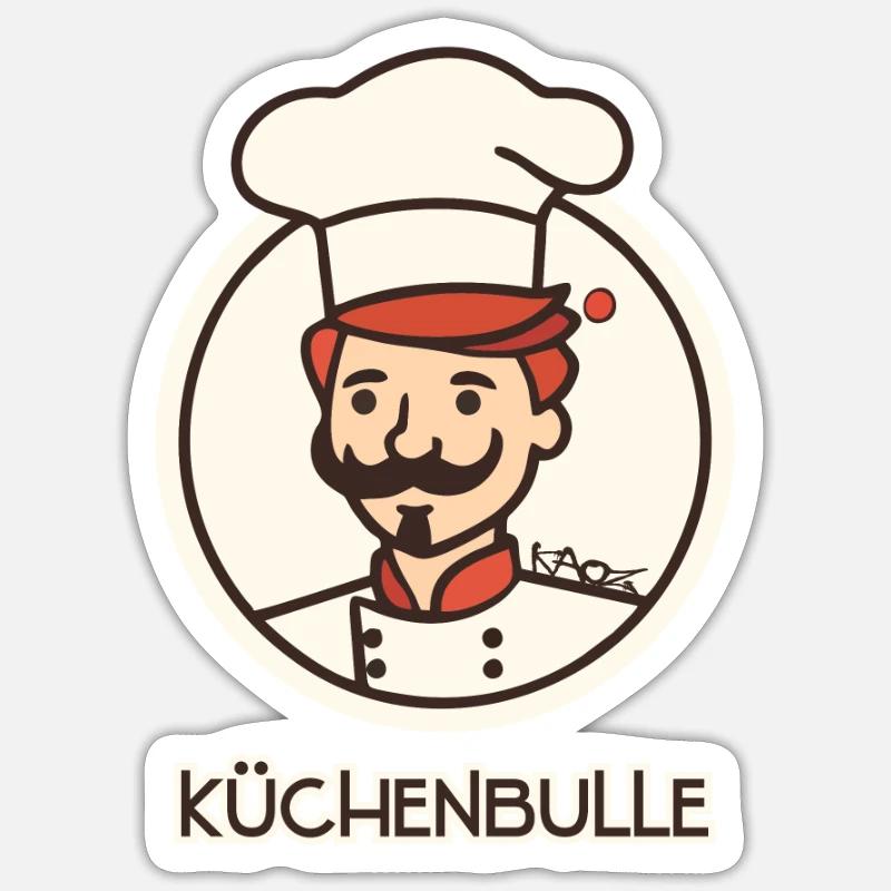 Cuisines Bull Cook - Sticker taille S (10 x 10 cm) - blanc mat