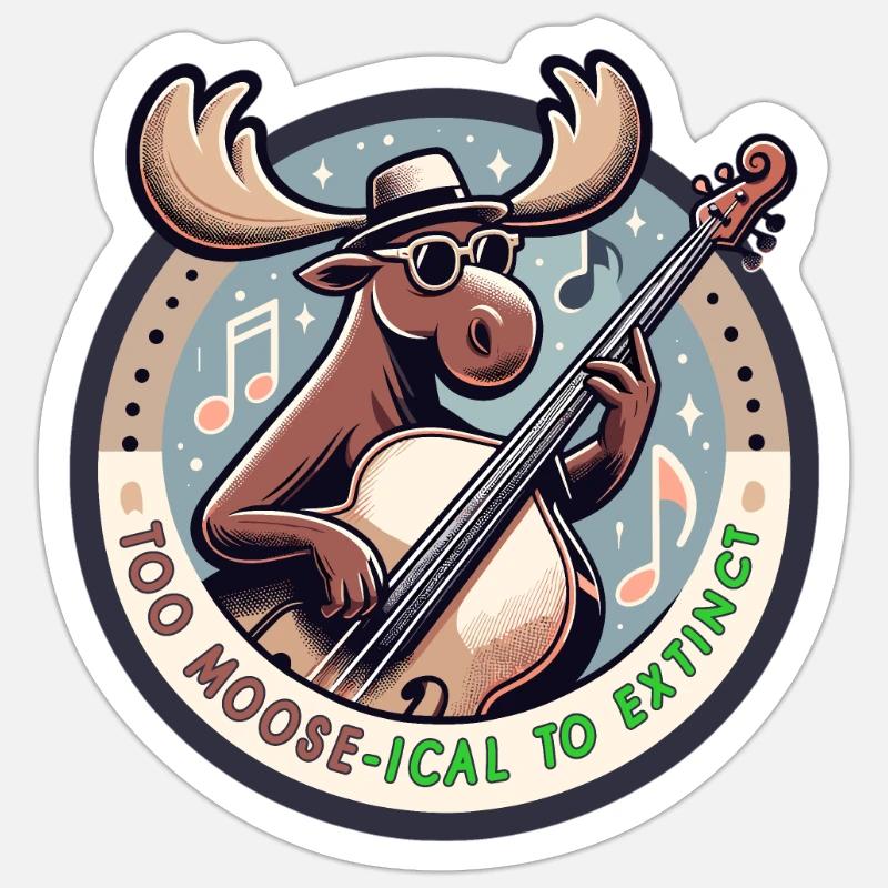 Mooseical Maestro Gratter les cordes Sticker taille S (10 x 10 cm)