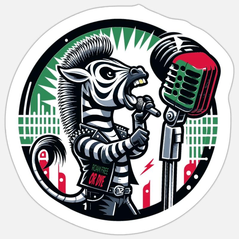 Zebra Roam Free oder Dye, Mic Drop Sticker Größe S (10 x 10 cm)