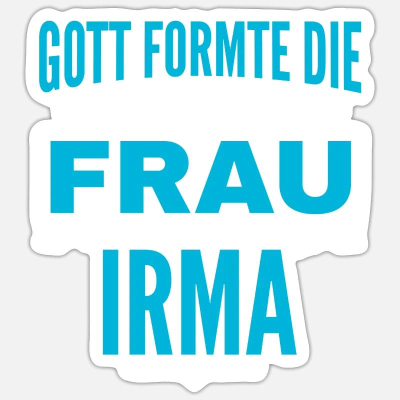 Irma Name Design - Sticker Größe S (10 x 10 cm) - Mattweiß