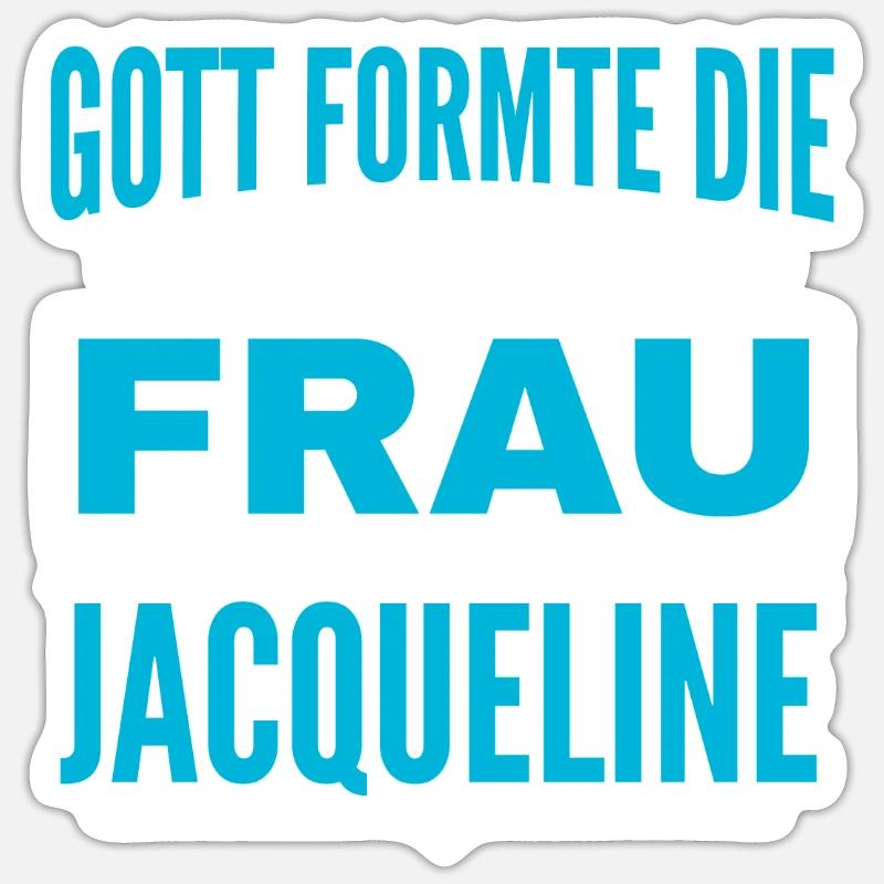 Jacqueline Name Design - Sticker Größe S (10 x 10 cm) - Mattweiß