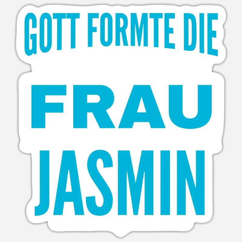 Jasmin Name Design - Sticker Größe S (10 x 10 cm) - Mattweiß