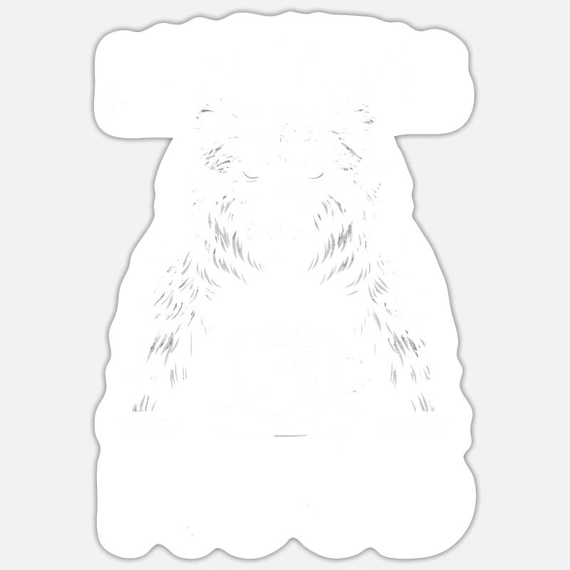 Grumpy Bear With Coffee Morning Mood Sticker size S (10 x 10 cm)