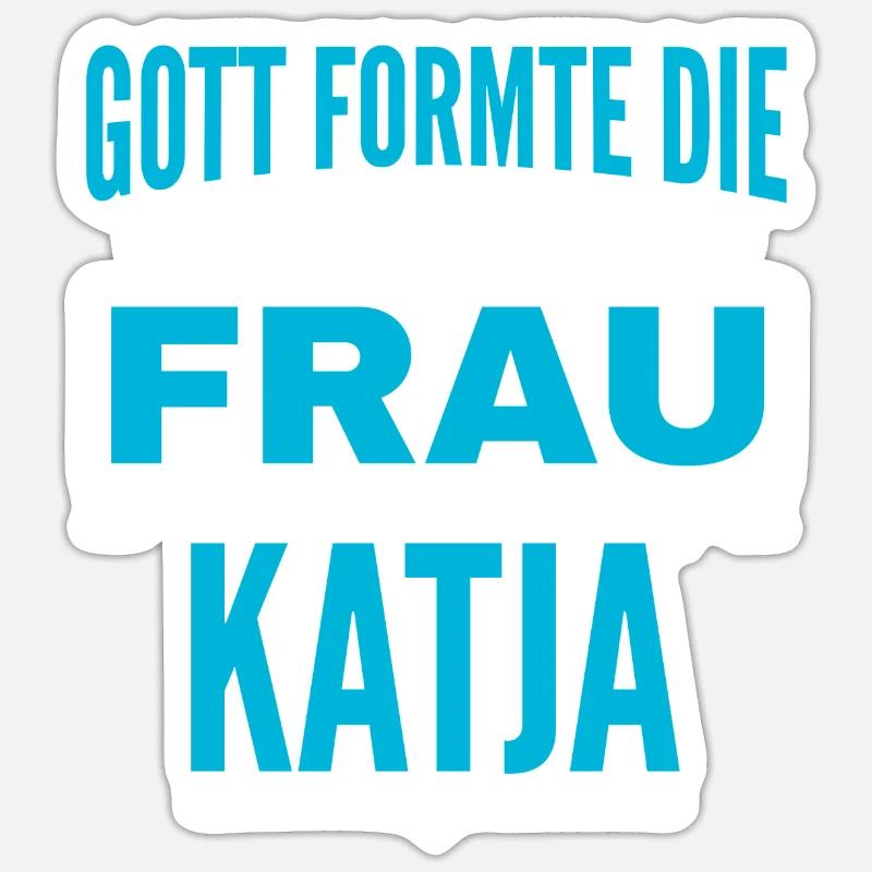 Conception du nom Katja - Sticker taille S (10 x 10 cm) - blanc mat