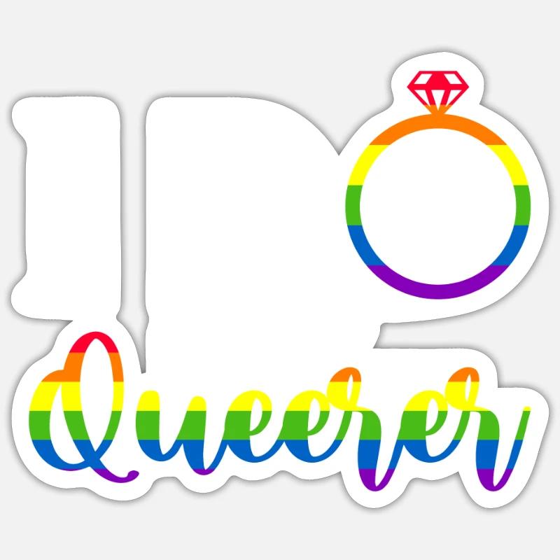 Gay Pride Hochzeit Homo-Ehe - Sticker Größe S (10 x 10 cm) - Mattweiß