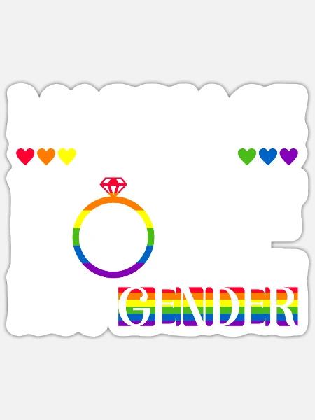 Gay Pride Hochzeit Homo-Ehe - Sticker Größe S (10 x 10 cm) - Mattweiß