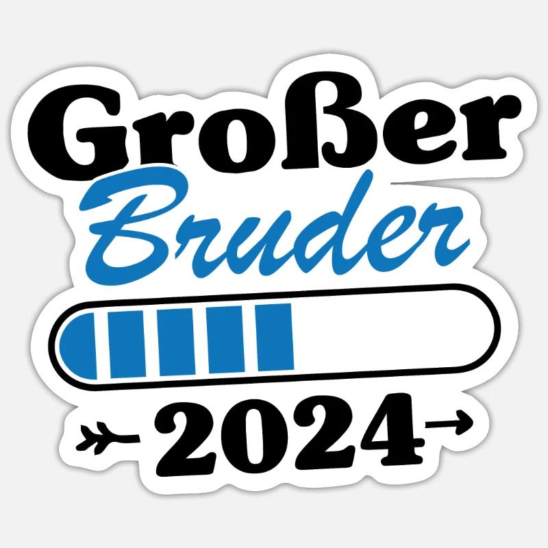 Großer Bruder Loading 2024 - Sticker Größe S (10 x 10 cm) - Mattweiß