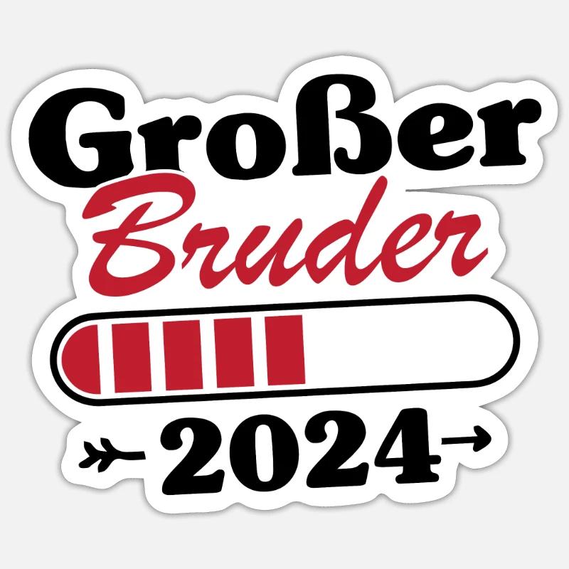 Großer Bruder Loading 2024 - Sticker Größe S (10 x 10 cm) - Mattweiß