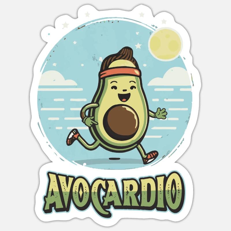AVOCARDIO - Sticker Größe S (10 x 10 cm) - Mattweiß