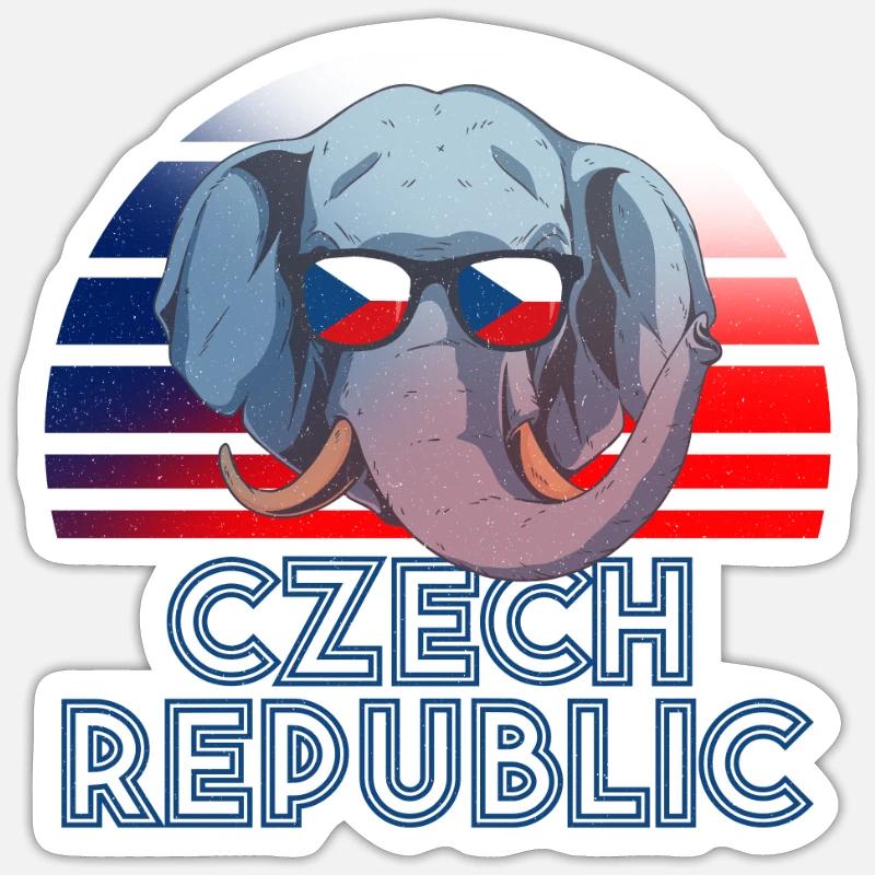 République tchèque - Sticker taille S (10 x 10 cm) - blanc mat