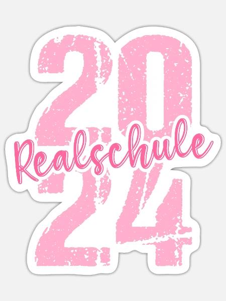 Realschule Junge Mädchen Realschule 2024 - Sticker Größe S (10 x 10 cm) - Mattweiß