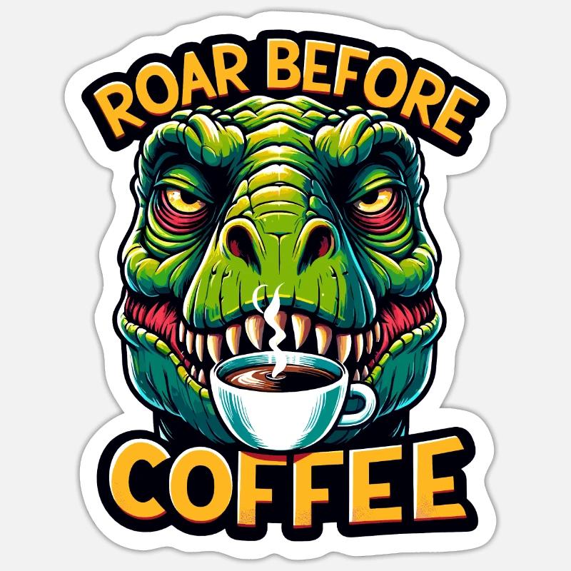 Dinosaure Trex avec - Sticker taille S (10 x 10 cm) - blanc mat