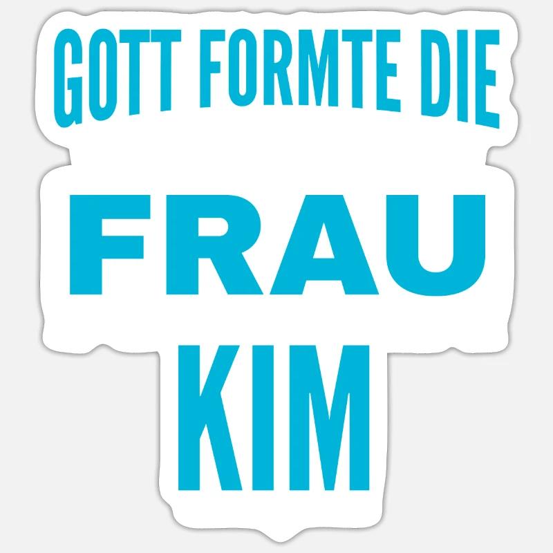 Kim Name Design - Sticker Größe S (10 x 10 cm) - Mattweiß