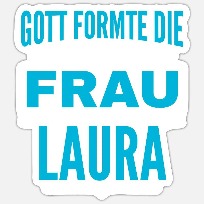 Conception du nom de Laura Sticker taille S (10 x 10 cm)