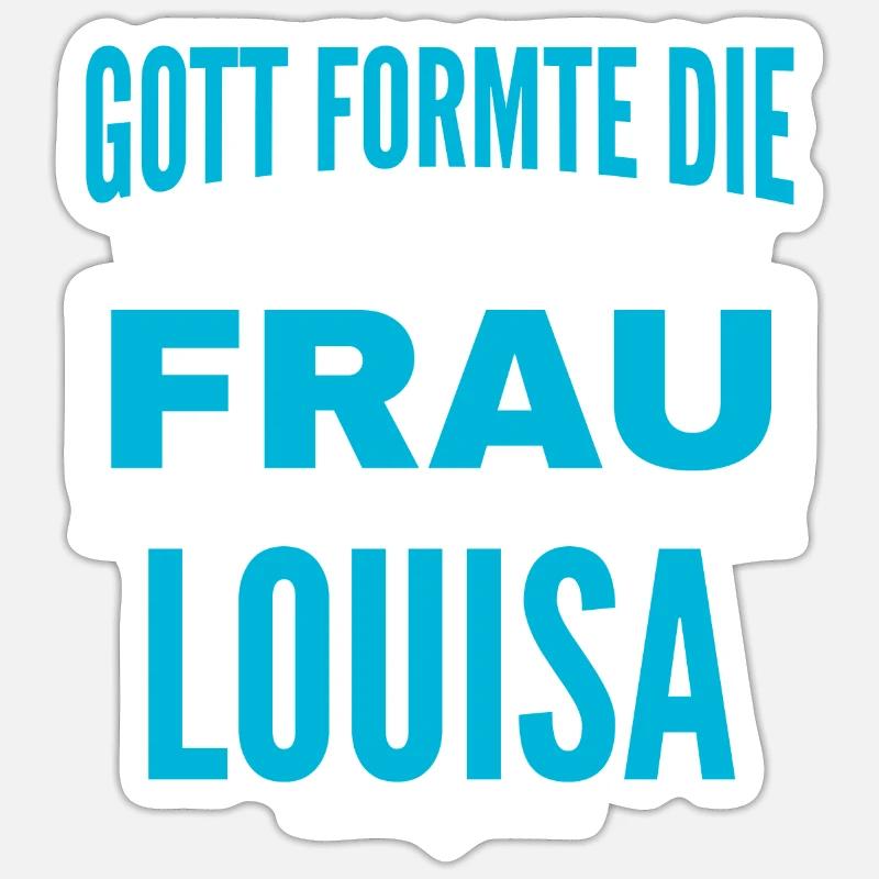 Conception du nom Louisa Sticker taille S (10 x 10 cm)