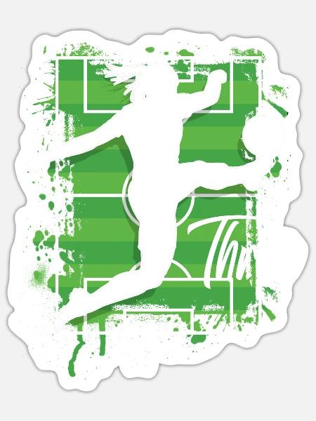 3. Geburtstag Fußballerin Fußball - Sticker Größe S (10 x 10 cm) - Mattweiß