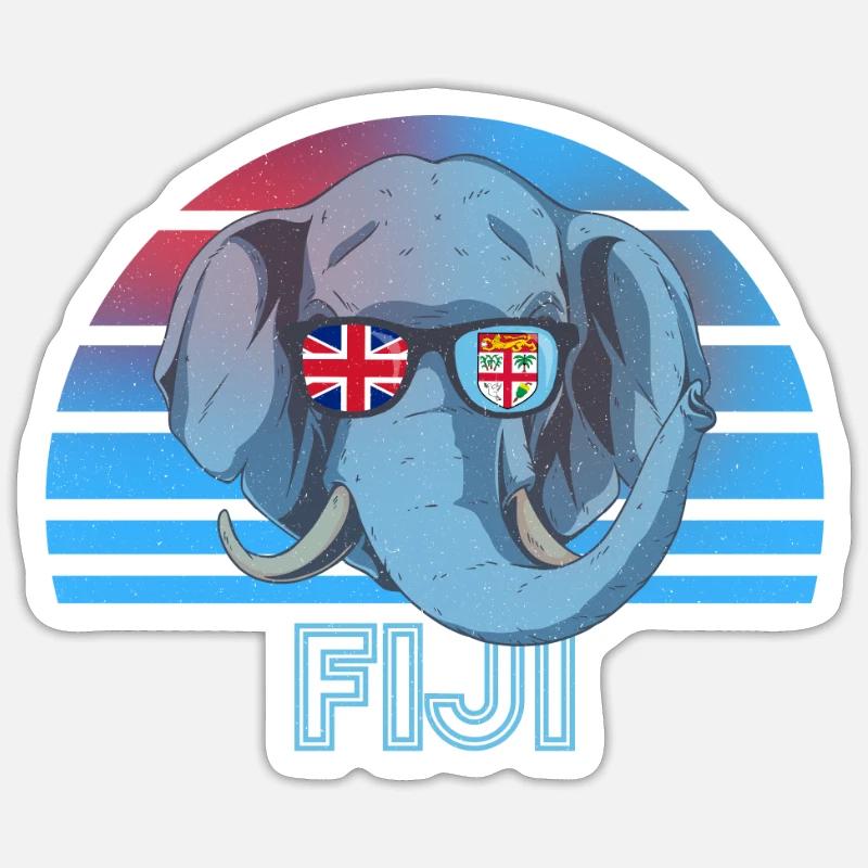 Fidschi - Sticker Größe S (10 x 10 cm) - Mattweiß