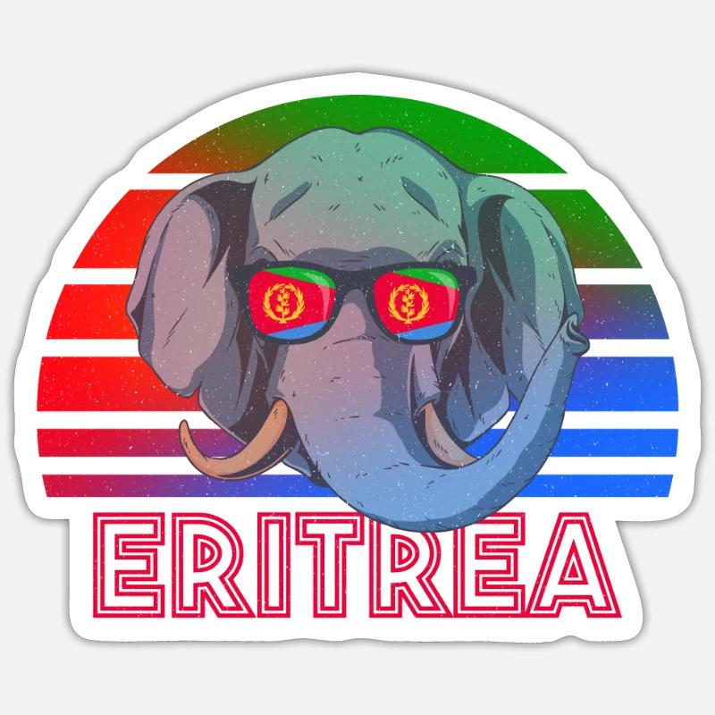 Erythrée - Sticker taille S (10 x 10 cm) - blanc mat