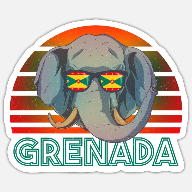 Grenada - Sticker size S (10 x 10 cm) - white matte