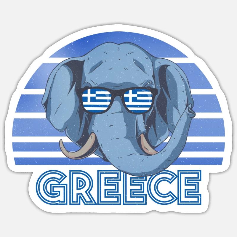 Grèce - Sticker taille S (10 x 10 cm) - blanc mat