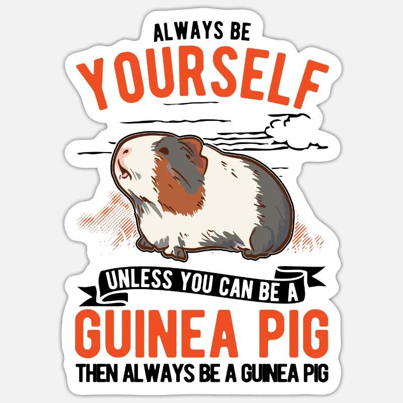 Cochon d’Inde cadeau cochon d’Inde - Sticker taille S (10 x 10 cm) - blanc mat