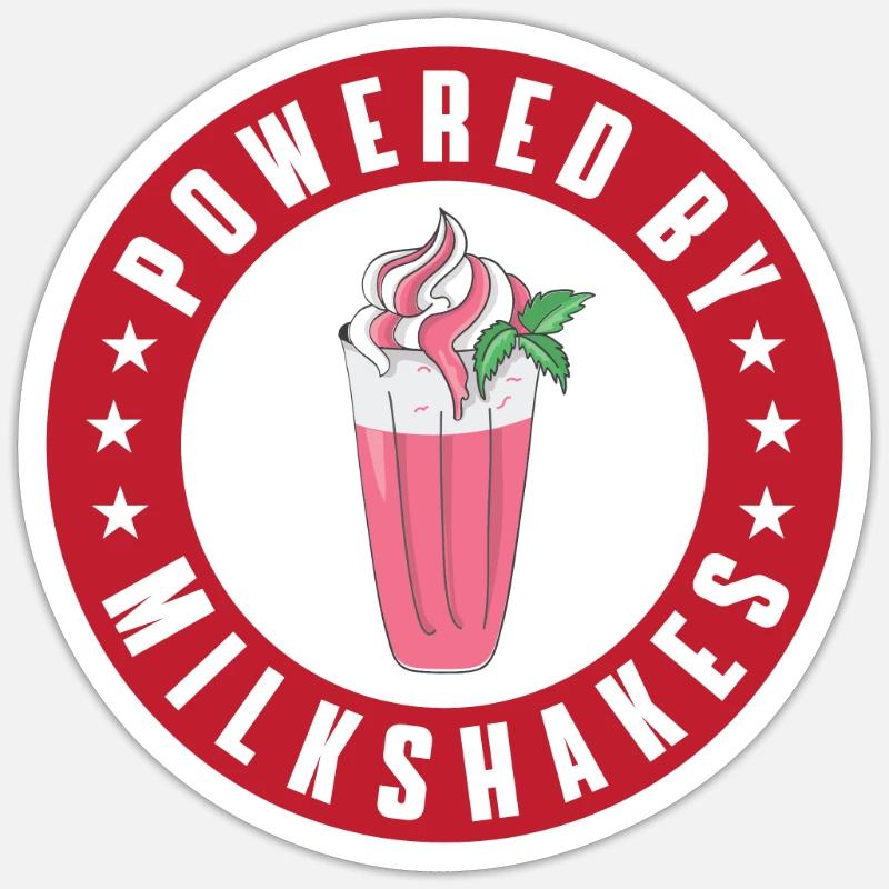 Propulsé par des milkshakes - Sticker taille S (10 x 10 cm) - blanc mat