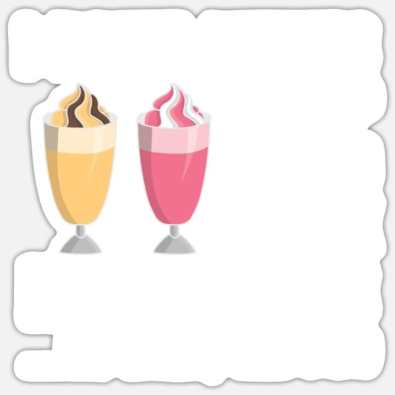 Idée cadeau Milkshake - Sticker taille S (10 x 10 cm) - blanc mat