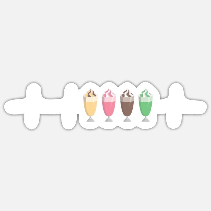 kMilkshake Herzschlag - Sticker Größe S (10 x 10 cm) - Mattweiß
