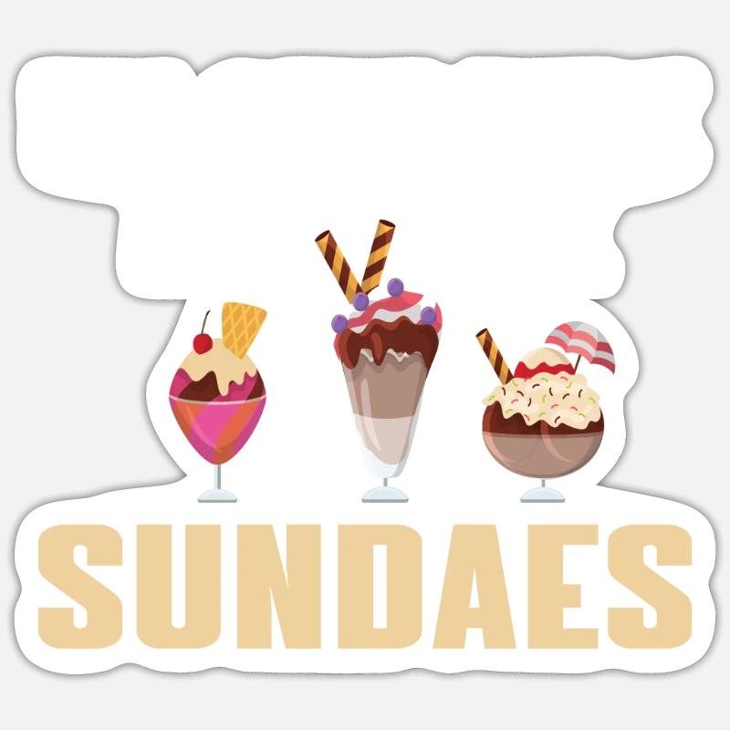 Lustige Eisbecher Geschenkidee - Sticker Größe S (10 x 10 cm) - Mattweiß