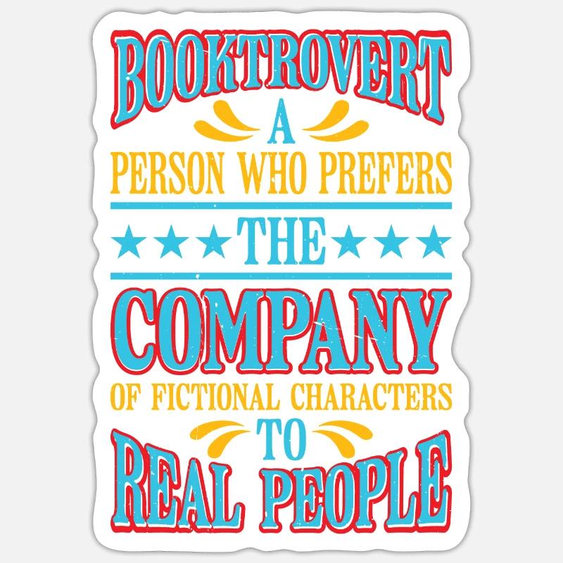 Booktrovert Definition Description 6 - Sticker Größe S (10 x 10 cm) - Mattweiß