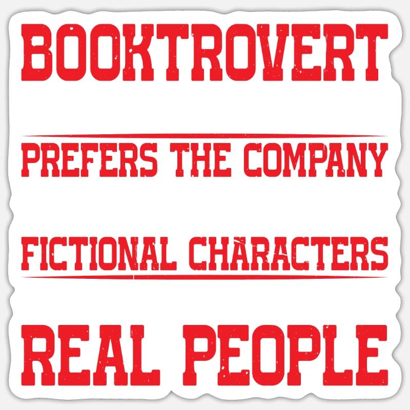 Booktrovert Definition Description 7 - Sticker Größe S (10 x 10 cm) - Mattweiß