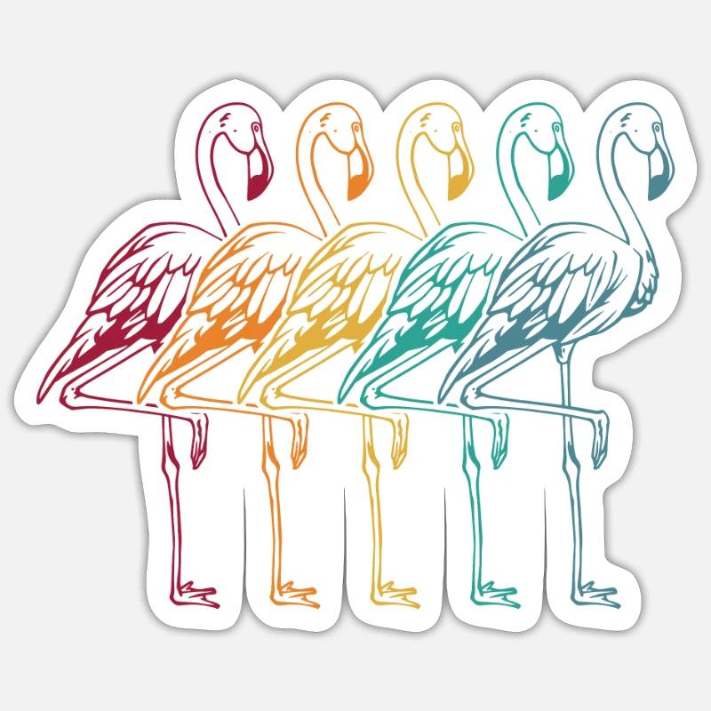 Flamingo - Sticker Größe S (10 x 10 cm) - Mattweiß