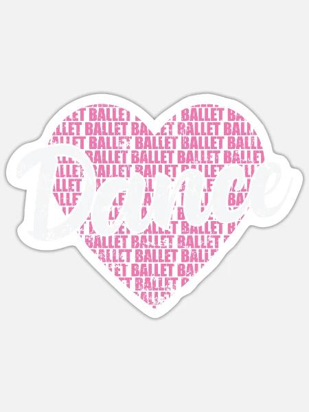 Ballet Dance Herz - Sticker Größe S (10 x 10 cm) - Mattweiß