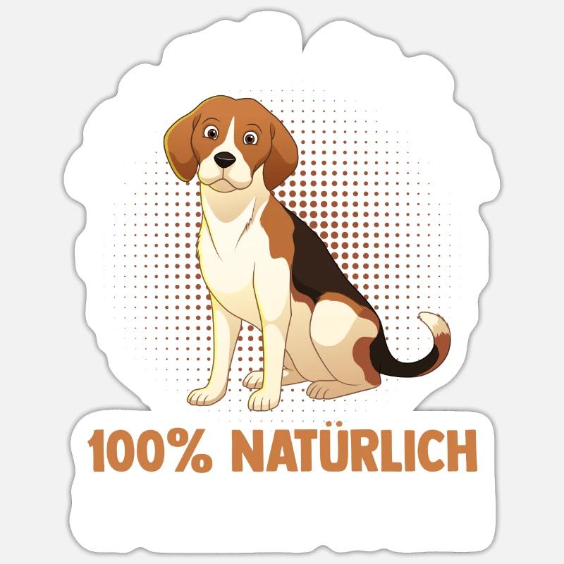 Hund Beagle - Sticker Größe S (10 x 10 cm) - Mattweiß