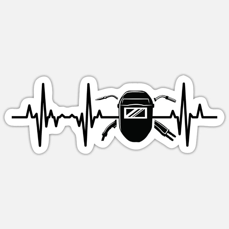 Welding machine ECG - Sticker size S (10 x 10 cm) - white matte