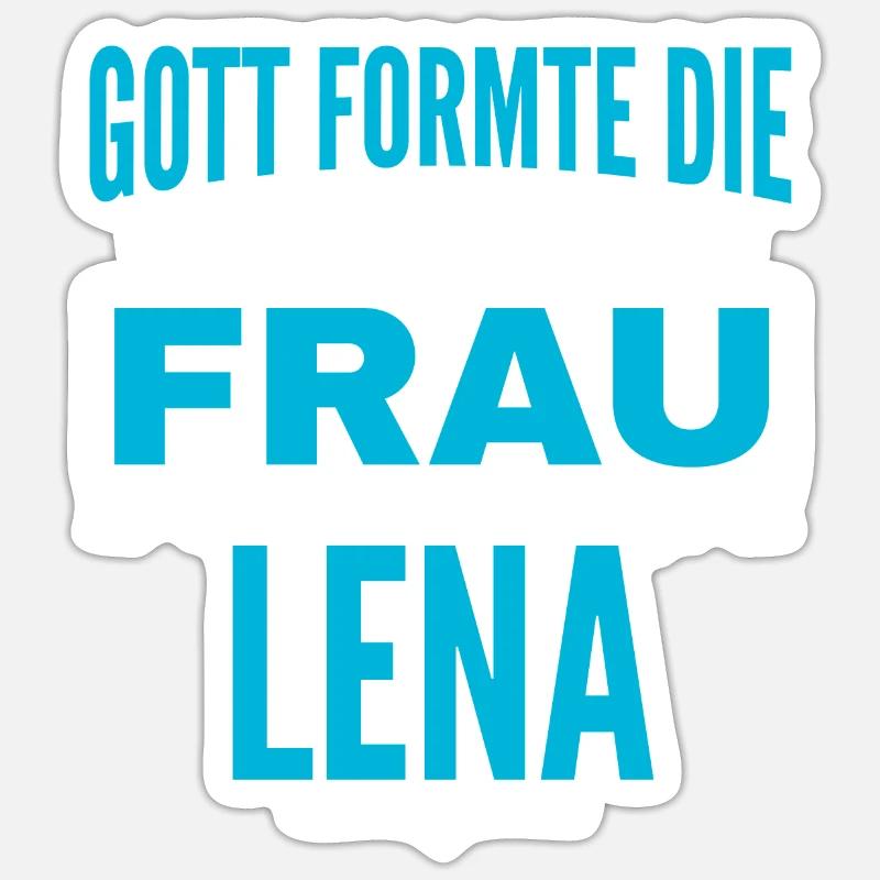 Lena Nom Design - Sticker taille S (10 x 10 cm) - blanc mat