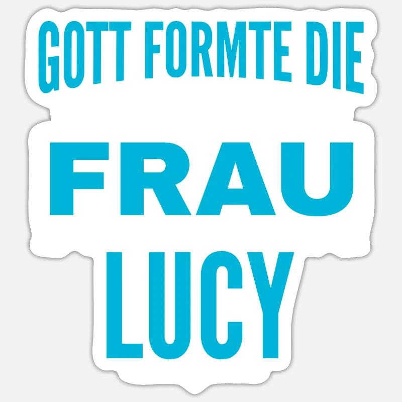 Lucy Name Design - Sticker Größe S (10 x 10 cm) - Mattweiß
