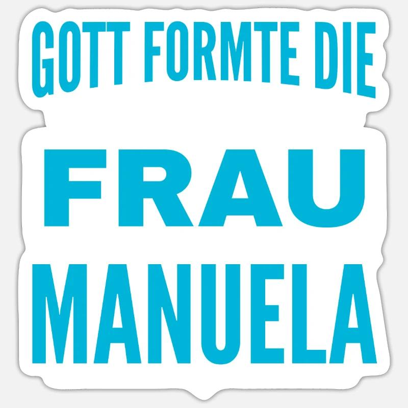 Manuela Name Design - Sticker taille S (10 x 10 cm) - blanc mat