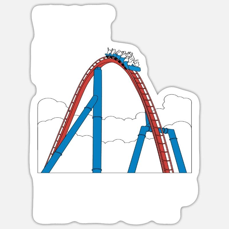 Lusitges Roller Coaster cadeau - Sticker taille S (10 x 10 cm) - blanc mat