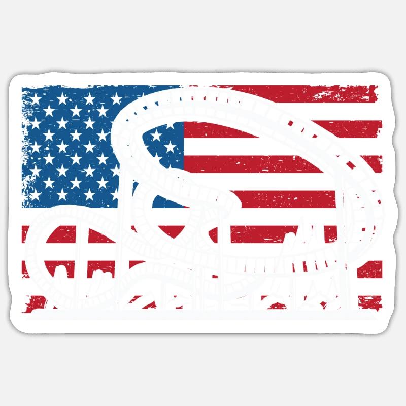 Roller coaster USA - Sticker size S (10 x 10 cm) - white matte