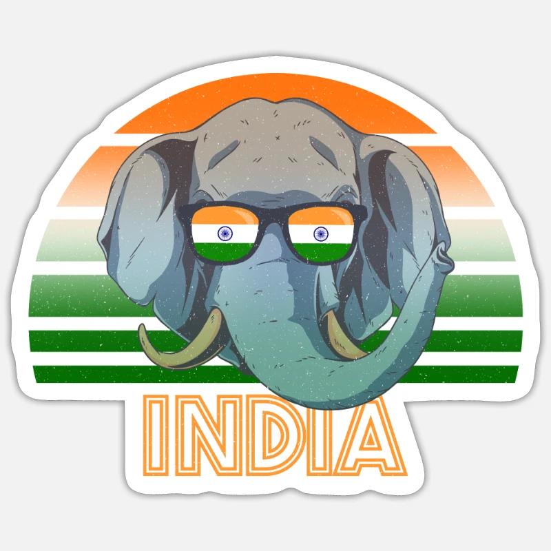 India - Sticker size S (10 x 10 cm) - white matte