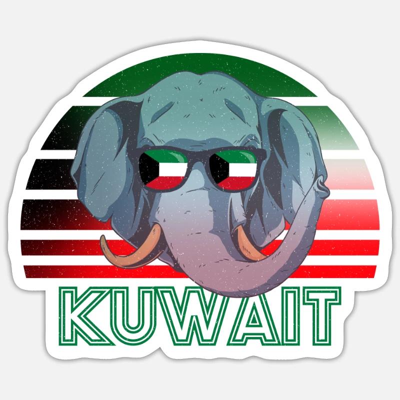 Kuwait - Sticker Größe S (10 x 10 cm) - Mattweiß