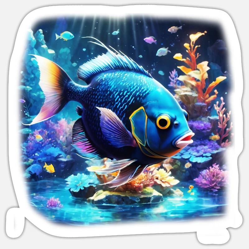 Angelfish - Sticker size S (10 x 10 cm) - white matte