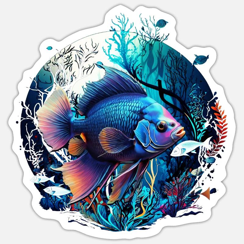 Angelfish - Sticker size S (10 x 10 cm) - white matte