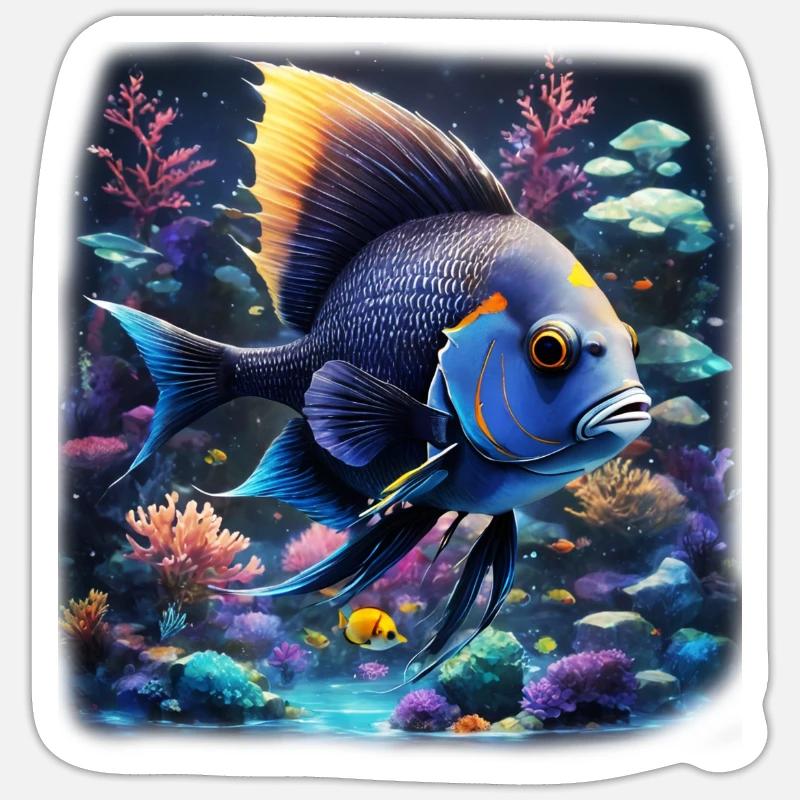 Angelfish - Sticker size S (10 x 10 cm) - white matte